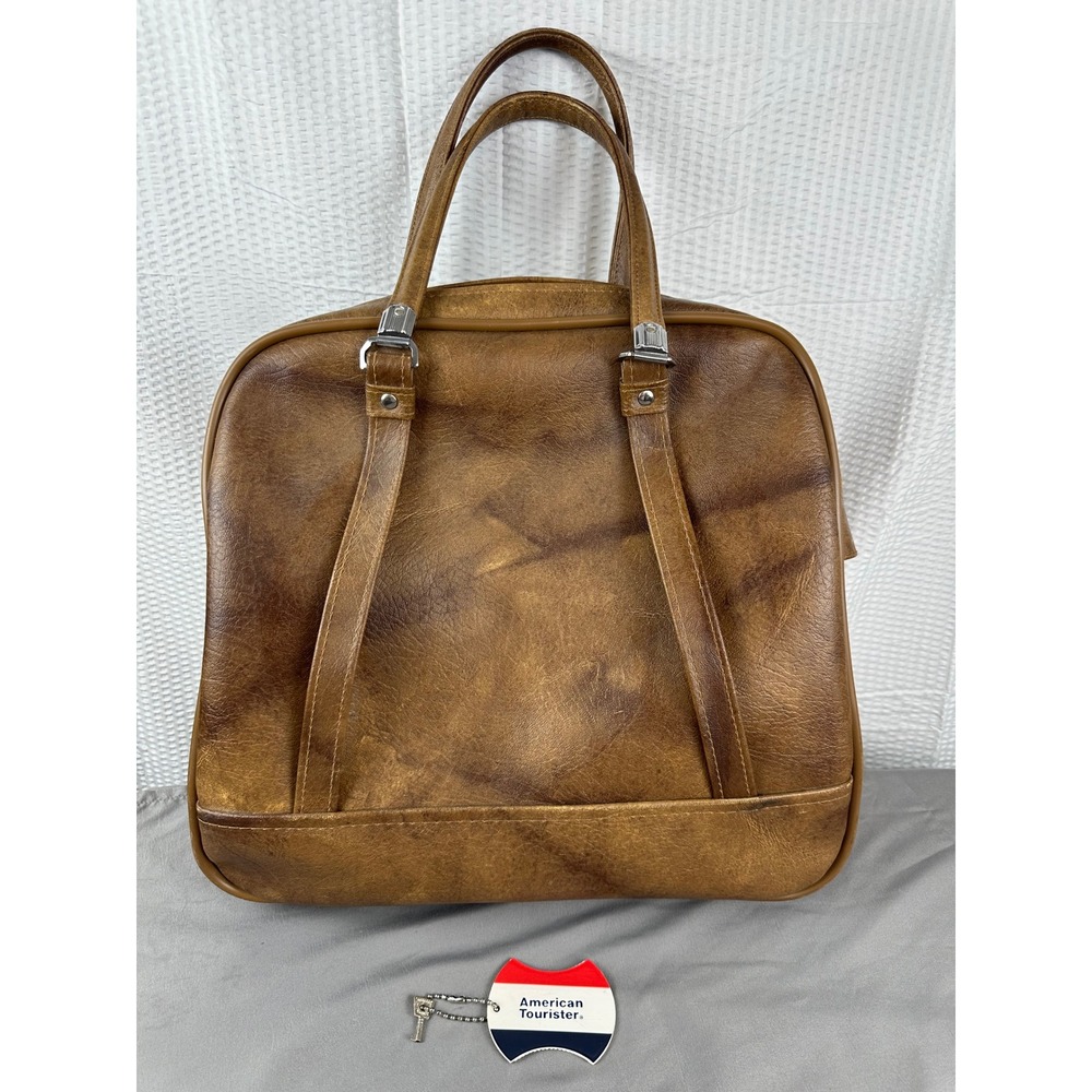 American Tourister Triumph‎ Carry-On Overnight Bag Day Luggage Brown w/key VTG